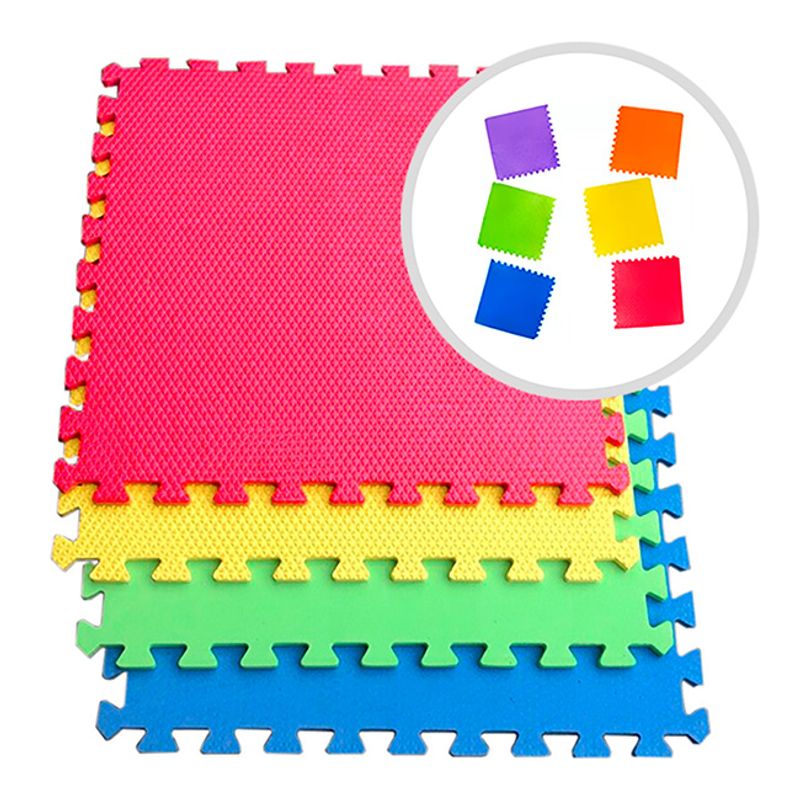 GENERICO - Pack 4 Planchas Alfombra Piso Goma Eva Niños Juego 60x60cm