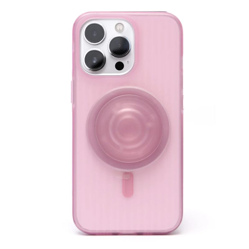 GENERICO - Carcasa Magsafe Ice Cream con Pop Socket Rosa IPH 13