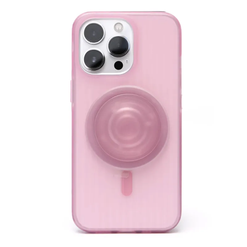GENERICO - Carcasa Magsafe Ice Cream con Pop Socket Rosa IPH 13