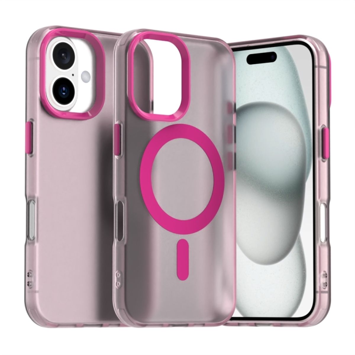 GENERICO - Carcasa para iPhone 16 Plus Compatible Carga Magnética - Rosa