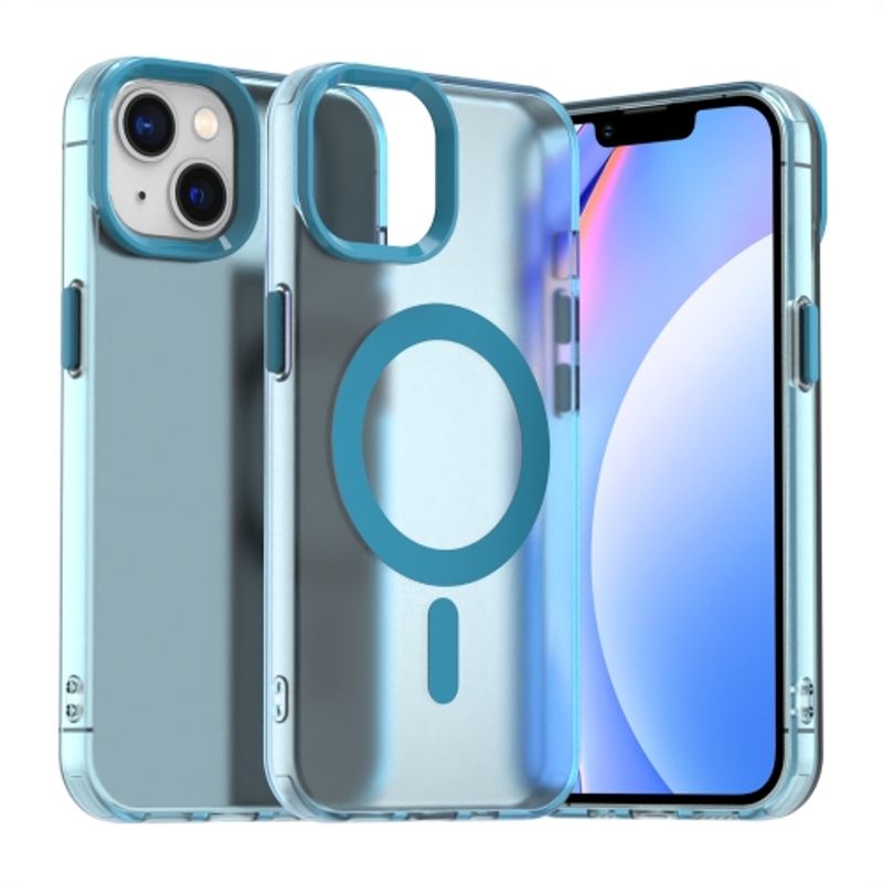 GENERICO - Carcasa para iPhone 14 Compatible Carga Magnética - Celeste