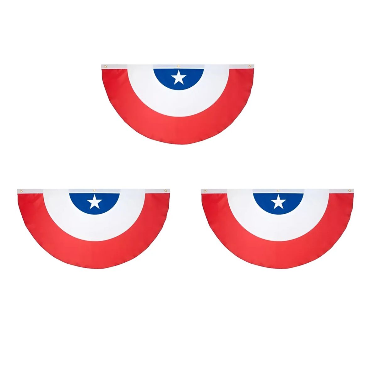 GENERICO - Pack X3 Bandera Escarapela De Chile 120x60cm Fiestas Patrias