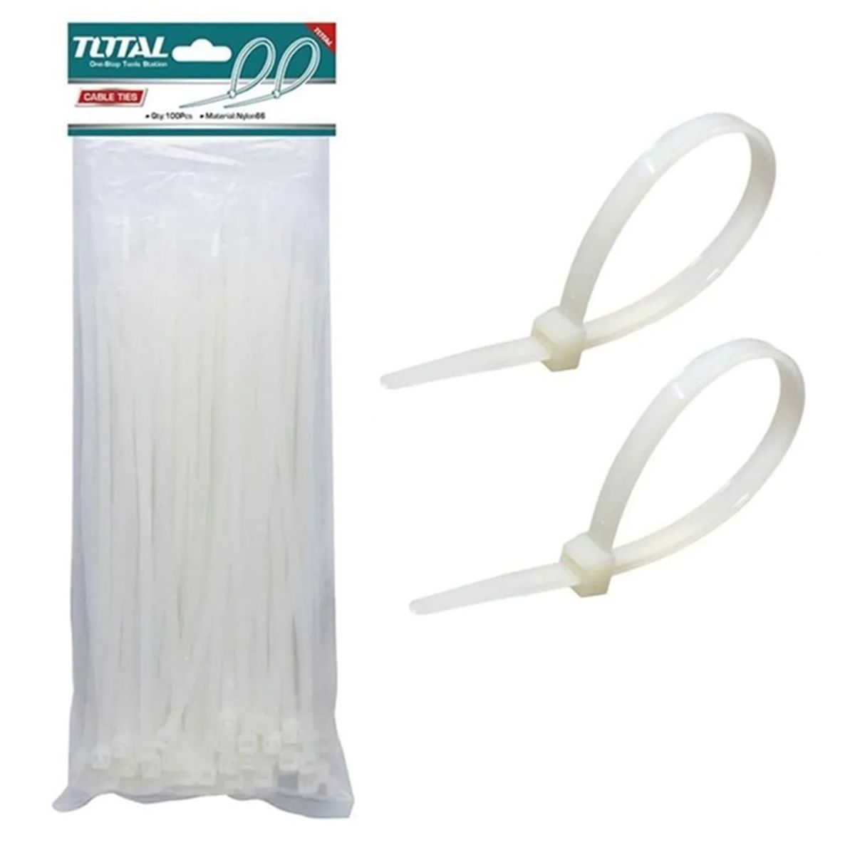 TOTAL TOOLS - Brida Amarra Abrazadera Plastica 300 X 48mm Pack 100 Unds