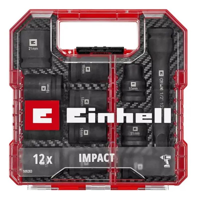 EINHELL - Set Dados Impacto 1/2 Pulgada 12 Piezas Einhell 109283