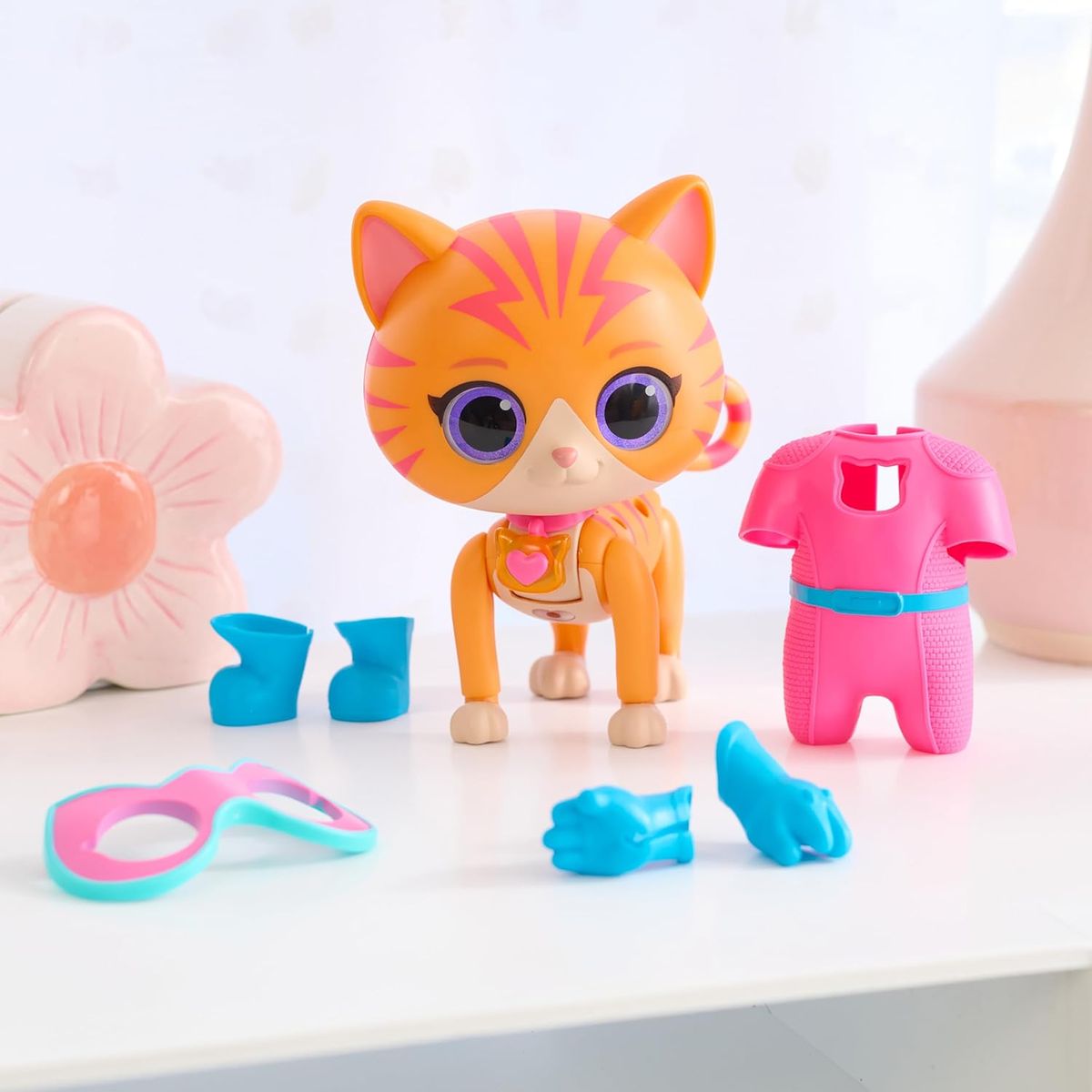 JUST PLAY - Super Gatitos Disney Junior Ginny Luz Y Sonido 9 Piezas 20cm