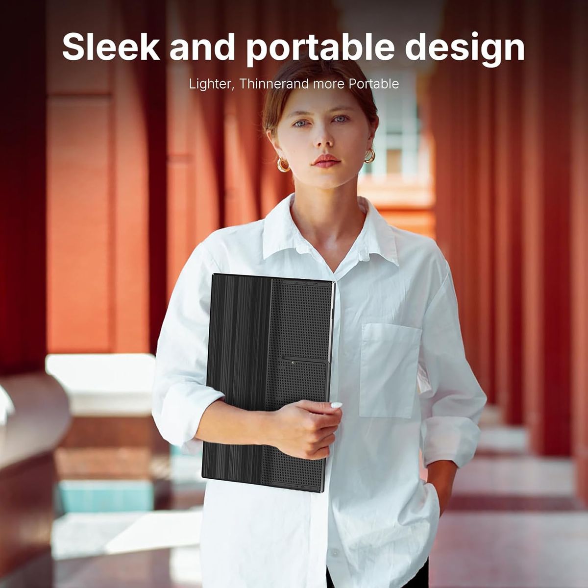 GENERICO - Monitor Portátil WGK 156 FHD 1080p USB-C Mini HDMI con soporte Negro