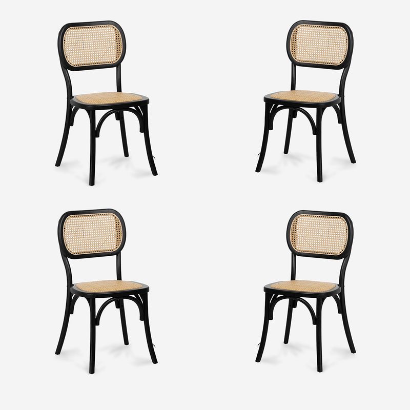JAVIMATE - Pack 4 Sillas Madera De Comedor Thonet Viena