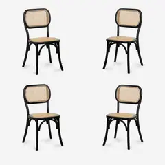 JAVIMATE - Pack 4 Sillas Madera De Comedor Thonet Viena
