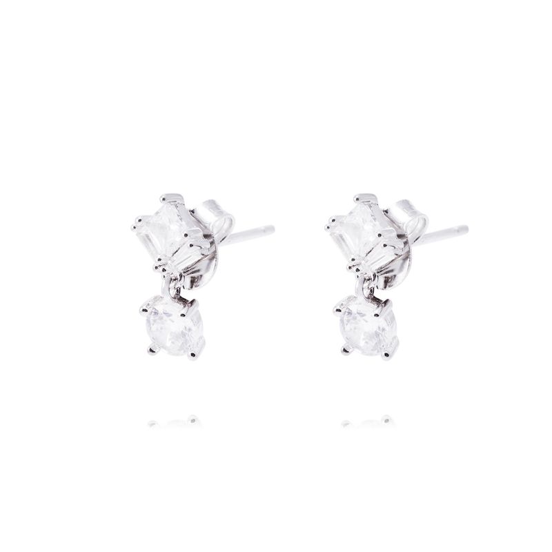JB JOYAS BARON - Aros de Plata Esterlina Dúo de Luz Colgante con Circonita
