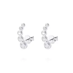 JB JOYAS BARON - Aros de Plata Esterlina Cinco Círculos con Circonita