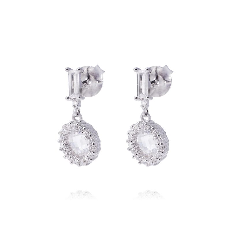 JB JOYAS BARON - Aros de Plata Esterlina Colgantes Círculos con Circonita