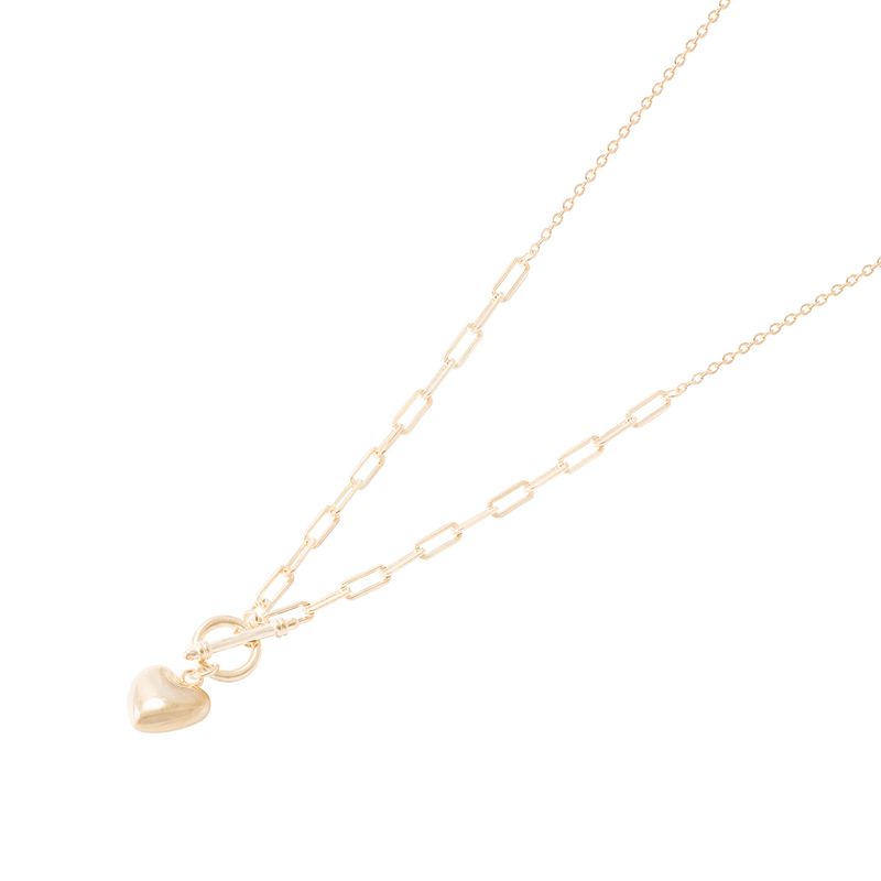 JB JOYAS BARON - Collar Revestido en Oro 18kt Corazon Inflado 