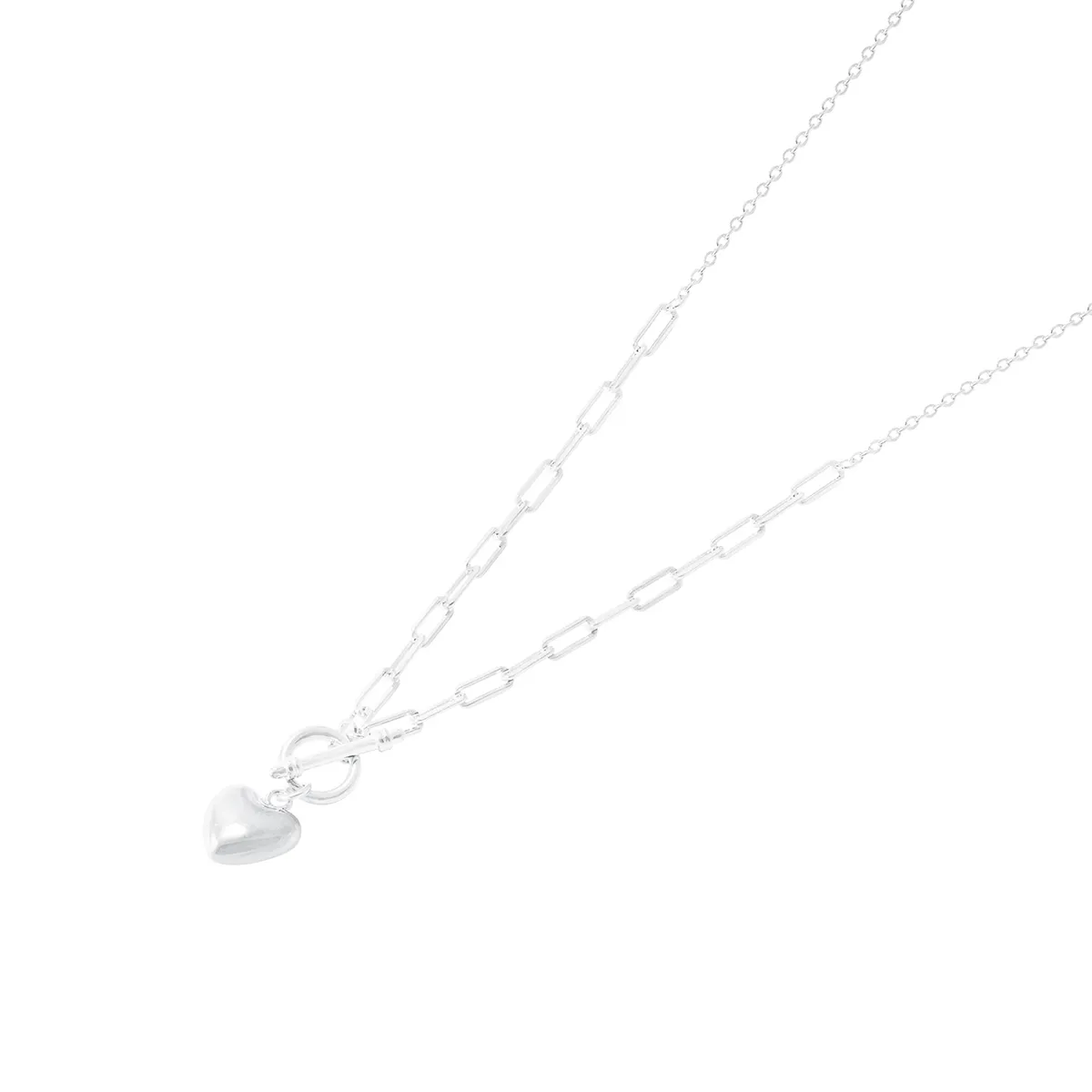 JB JOYAS BARON - Collar de Plata Esterlina 925 Corazon Inflado