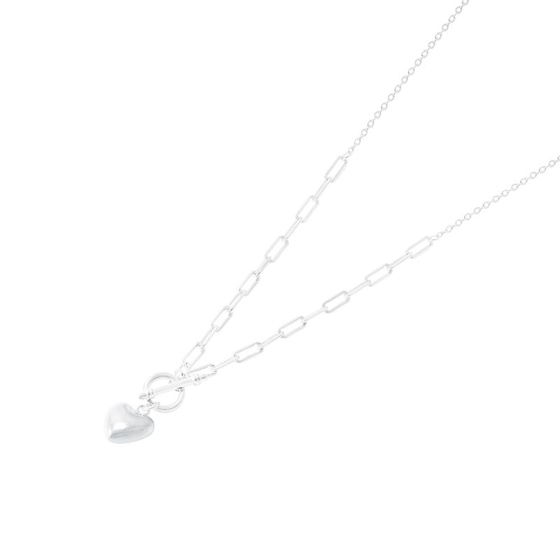 JB JOYAS BARON - Collar de Plata Esterlina 925 Corazon Inflado