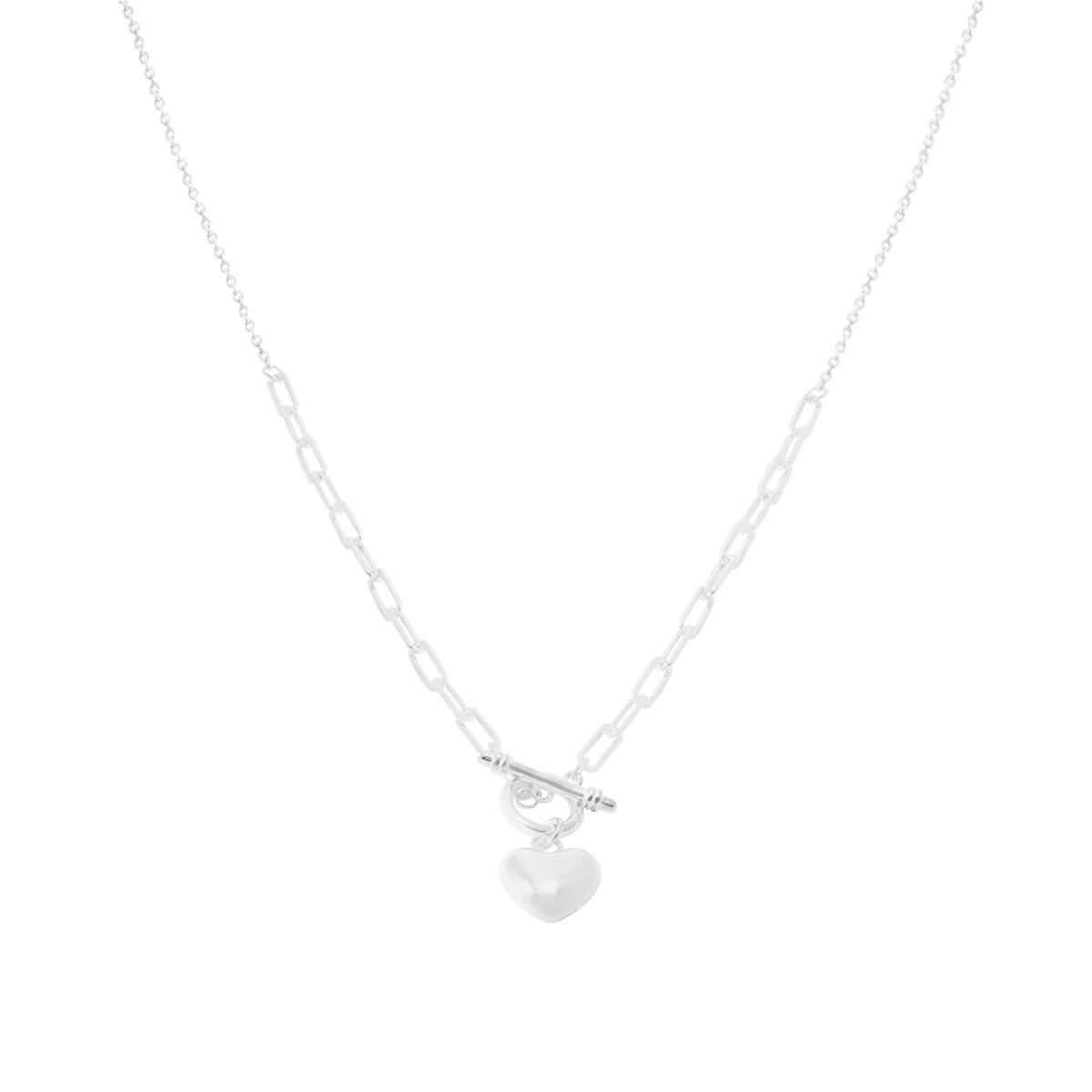 JB JOYAS BARON - Collar de Plata Esterlina 925 Corazon Inflado