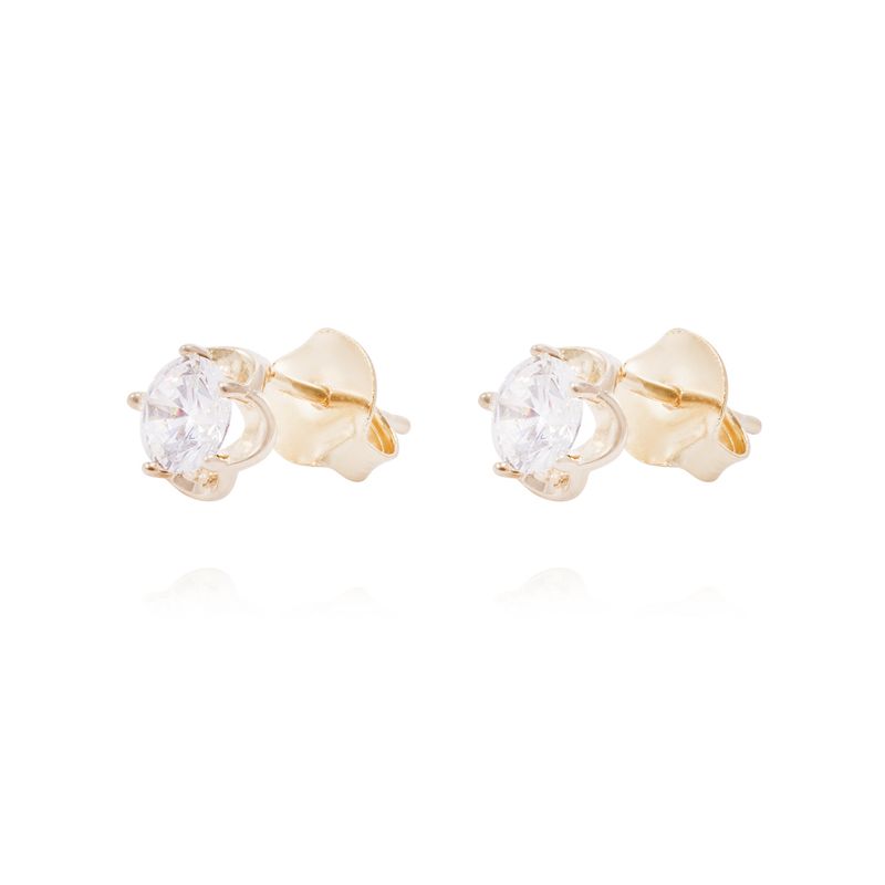 JB JOYAS BARON - Aros de Plata Esterlina Solitario con Circonita Grifas