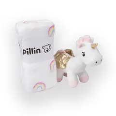 PILLIN - Peluche con manta Unicornio PRW153BCO