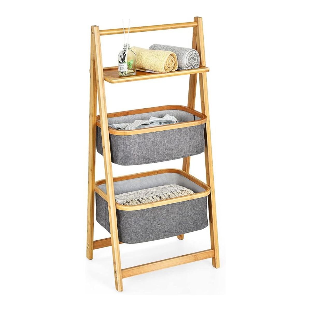 GENERICO - Estante Plegable Cesta De Bambú 