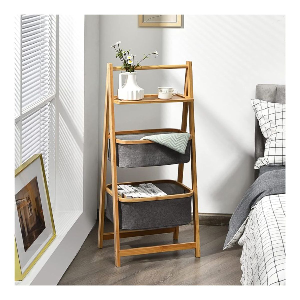 GENERICO - Estante Plegable Cesta De Bambú 