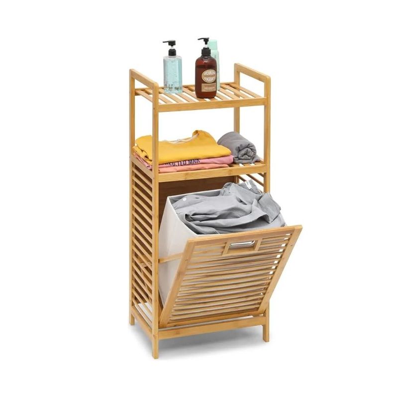 GENERICO - Organizador De Ropa Sucia 3 Niveles Con Canasta Plegable