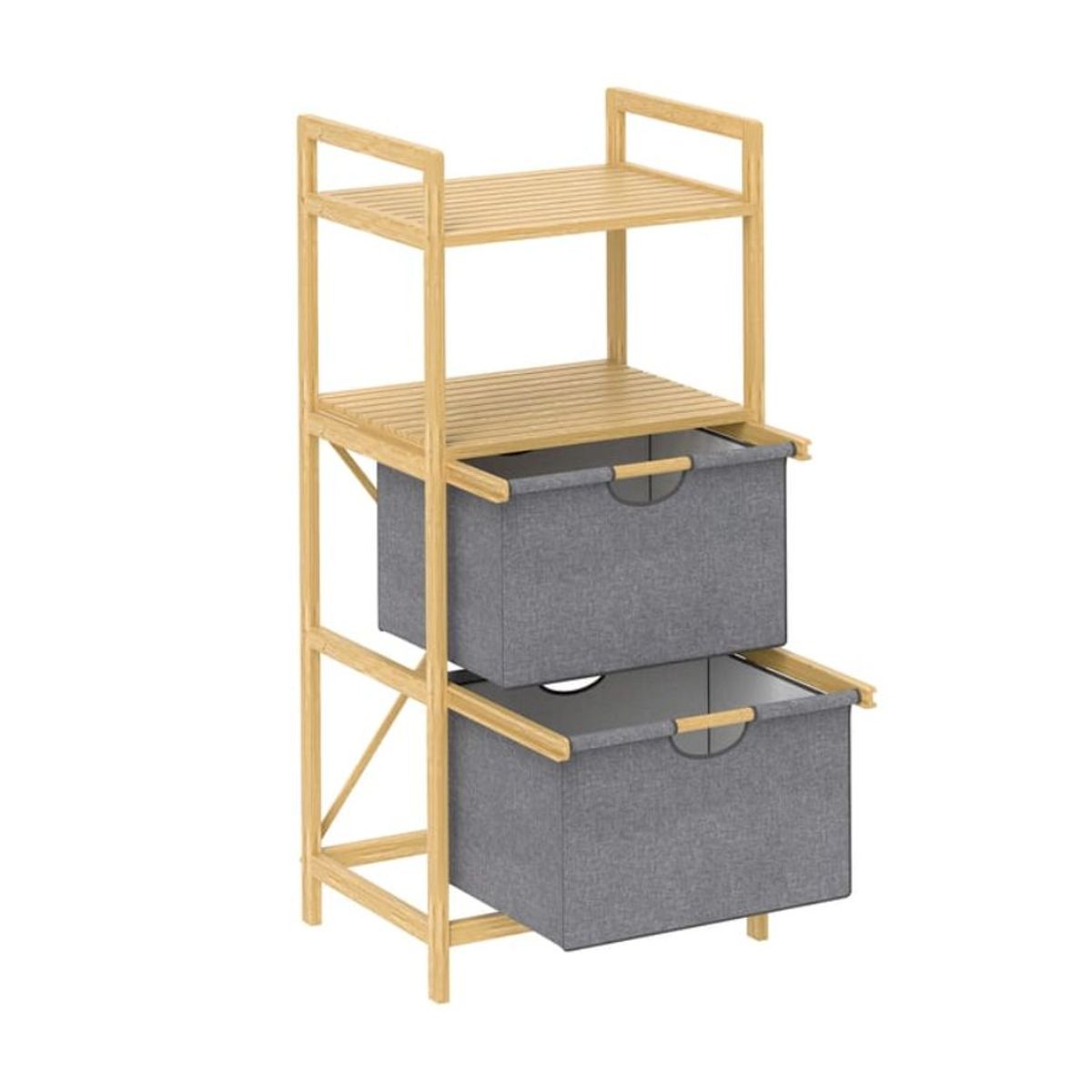 GENERICO - Estante Mueble Bambu Cajones Baño Organizador Gris