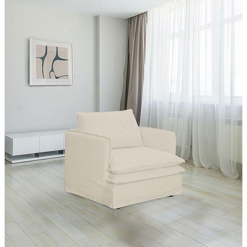 HORIZONTE URBANO - Poltrona Isidora con funda desmontable lavable Blanco crudo