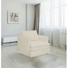 HORIZONTE URBANO - Poltrona Isidora con funda desmontable lavable Blanco crudo