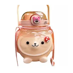 GENERICO - Botella De Agua Grande Oso Kawai Stickers 1300ml