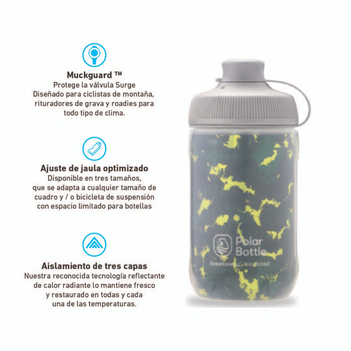 POLAR BOTTLE - BOTELLA BREAKAWAY MUCK INSULATED 350ML FORESTLIGHTNING