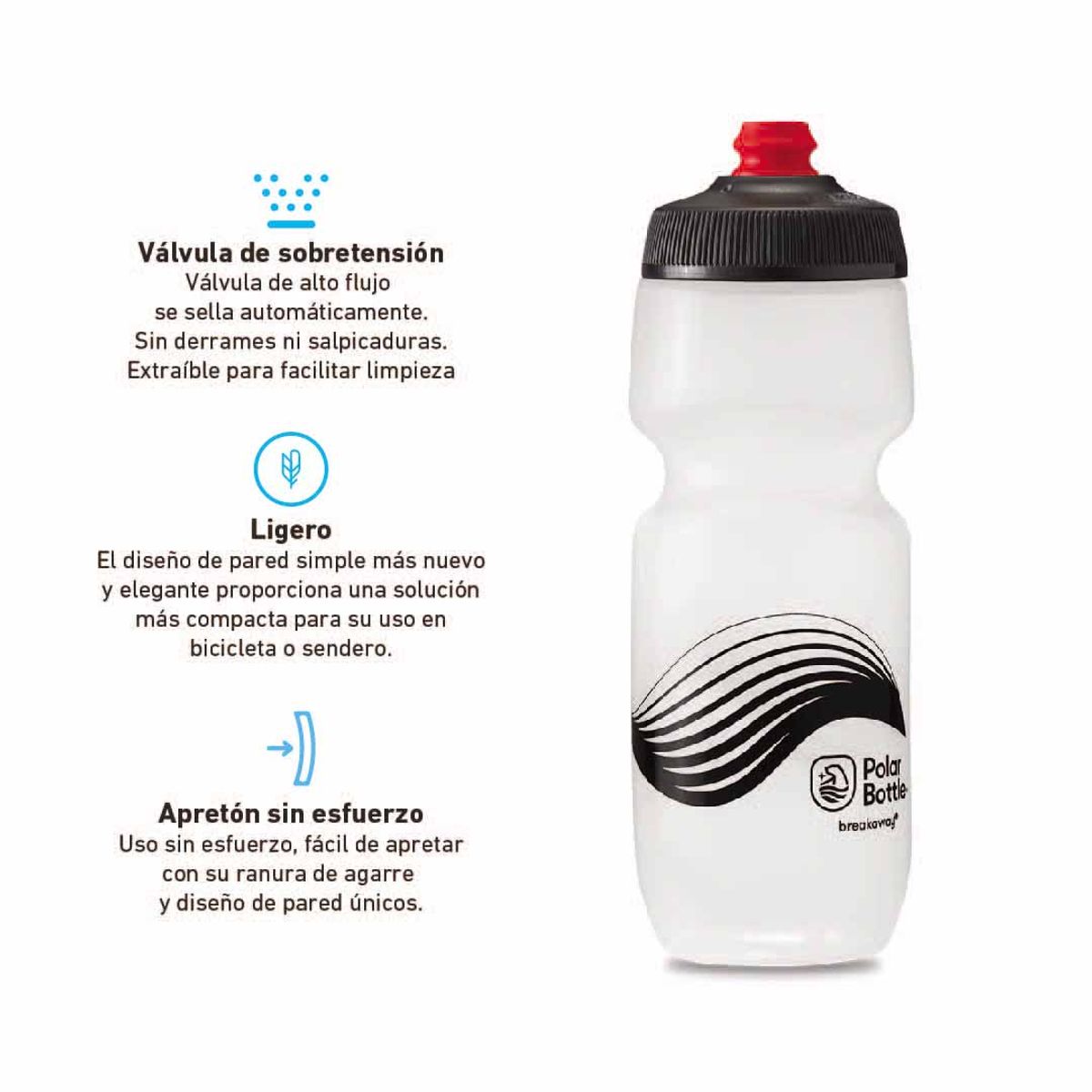 POLAR BOTTLE - BOTELLA BREAKAWAY 600ML FROSTCHARCOAL