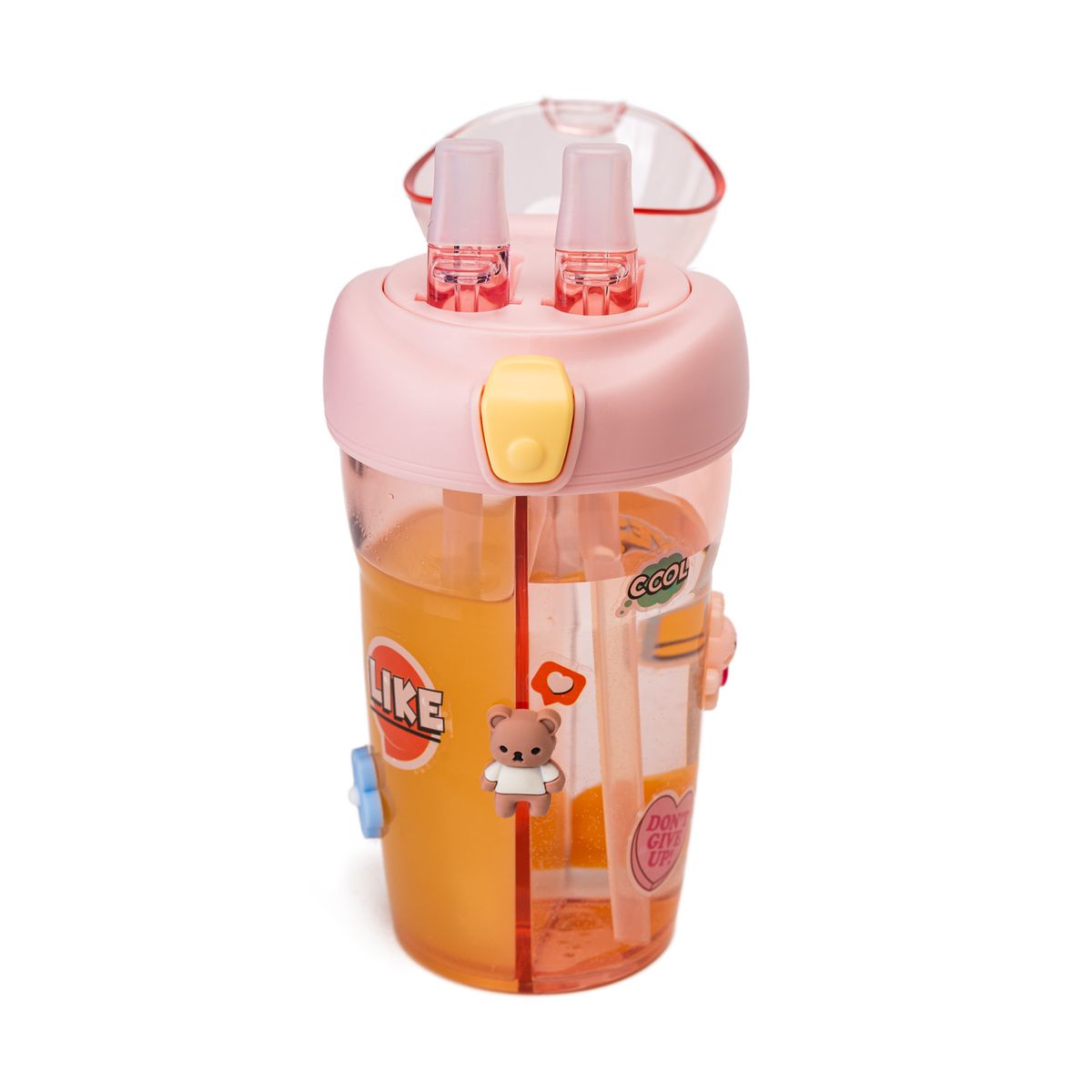 CHINITOWN - Botella Doble Compartimiento Con Stickers Rosado Chinitown