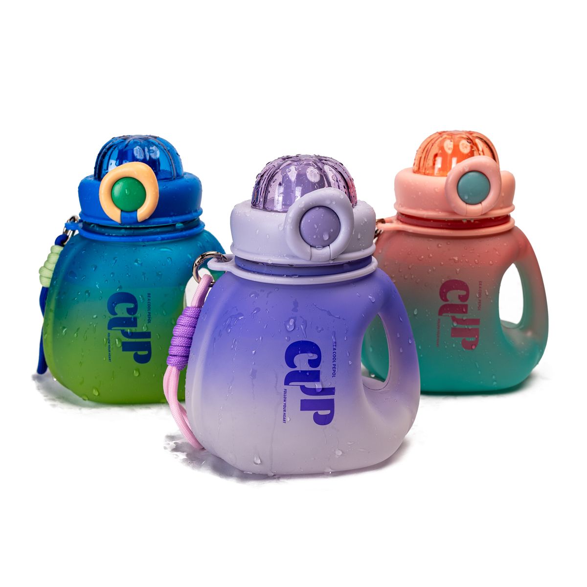 CHINITOWN - Botella De Agua Con Agarre 1000ml Morado Blanco Chinitown