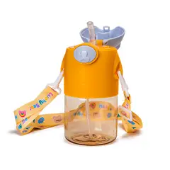 CHINITOWN - Botella Portatil De Agua 650ml Con Correa Amarillo