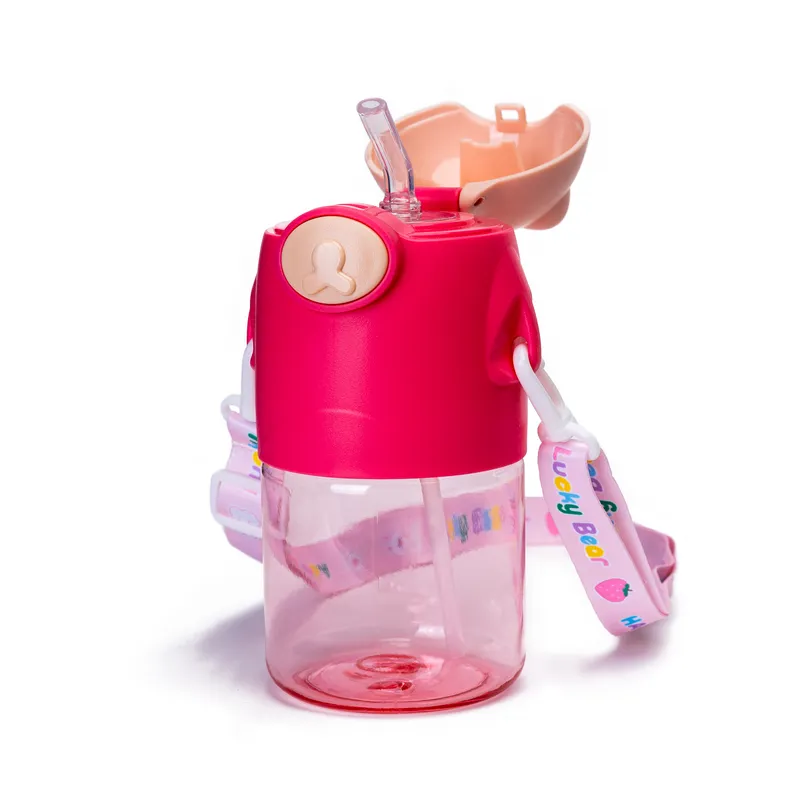 CHINITOWN - Botella Portatil De Agua 650ml Con Correa Rosado Chinitown