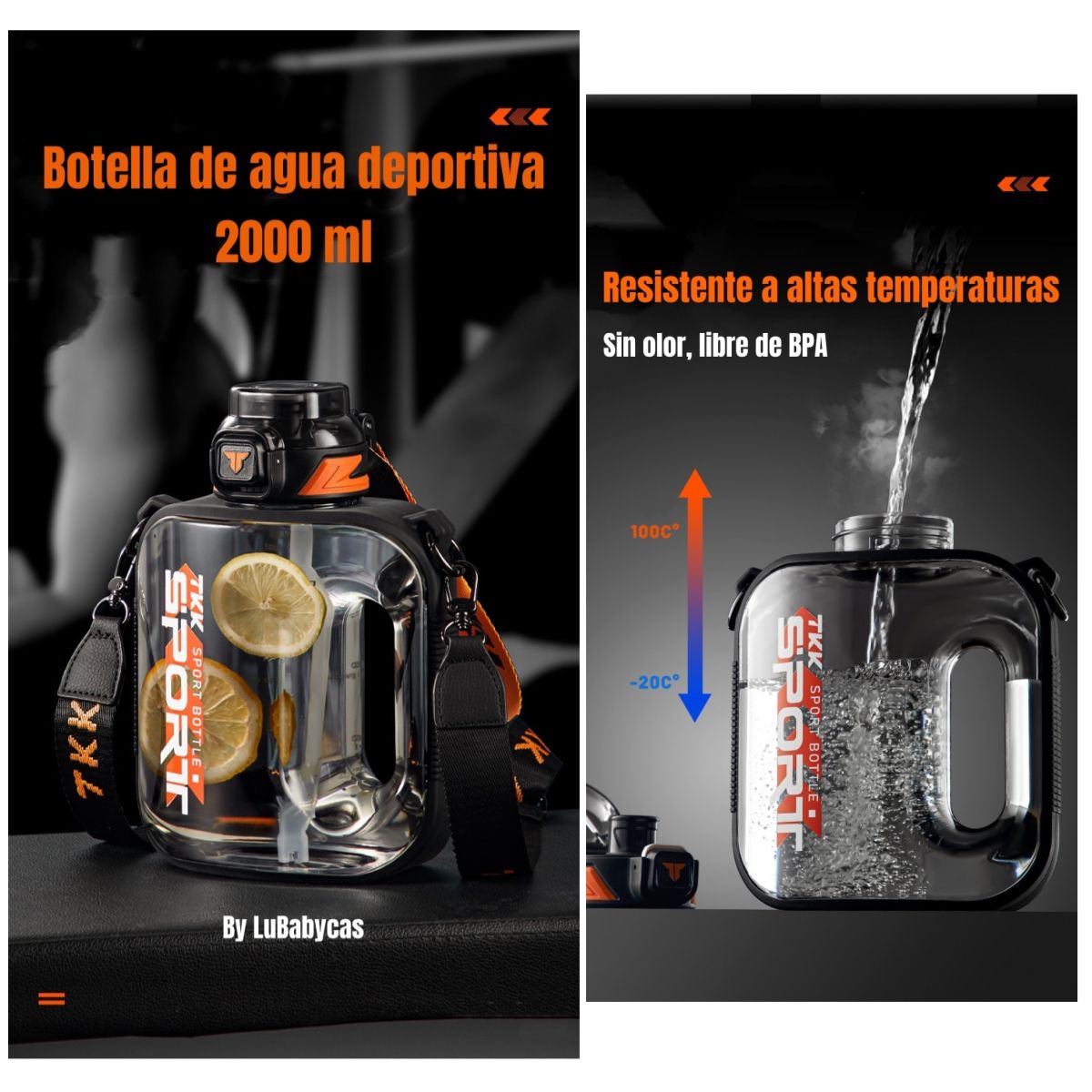 LUBABYCAS - Botella de Agua Multifuncional Con Accesorios LuBabycas