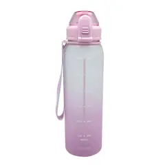 KEEP - Botella Medidas Rubber 1 Litro Rosa - Negro