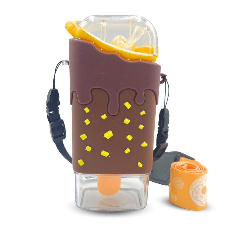 SANTU HOME & DECO - Botella De Agua Antiderrame Paleta Helado 380 ml Café