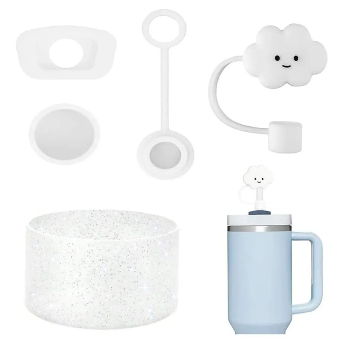 KUANGYE - Juego De Tapones De Silicona Antiderrame +base Para Stanley