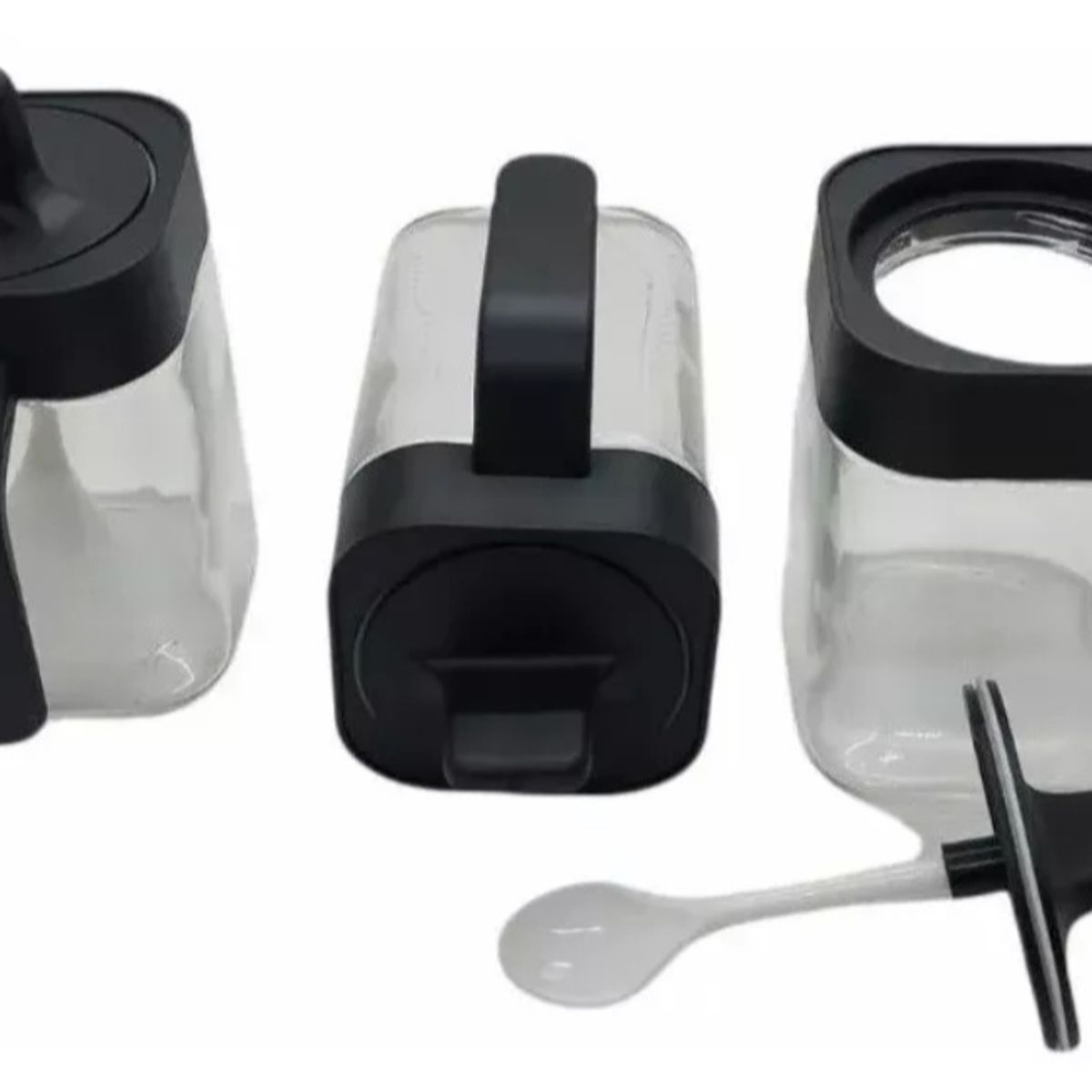 GENERICO - Set 3 Botellas Para Especies Condimentos 2 En 1 Con Cuchara