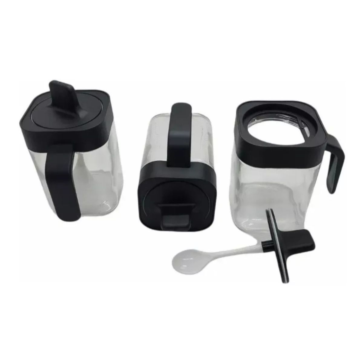 GENERICO - Set 3 Botellas Para Especies Condimentos 2 En 1 Con Cuchara