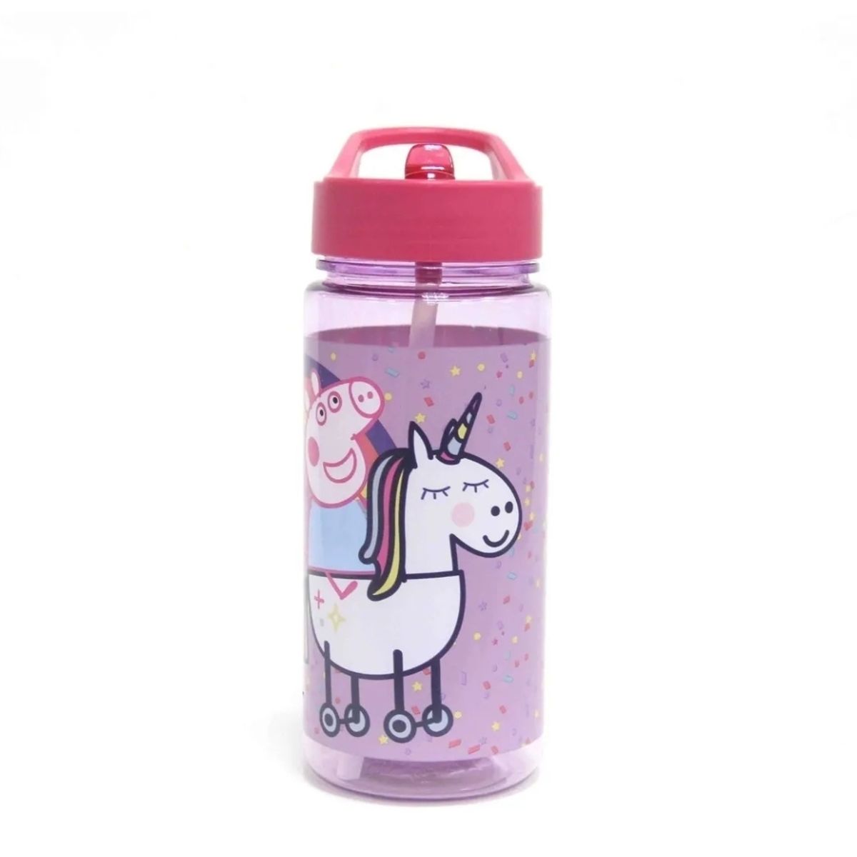 INTEC - Botella infantil con bombilla 500 ml Peppa pig