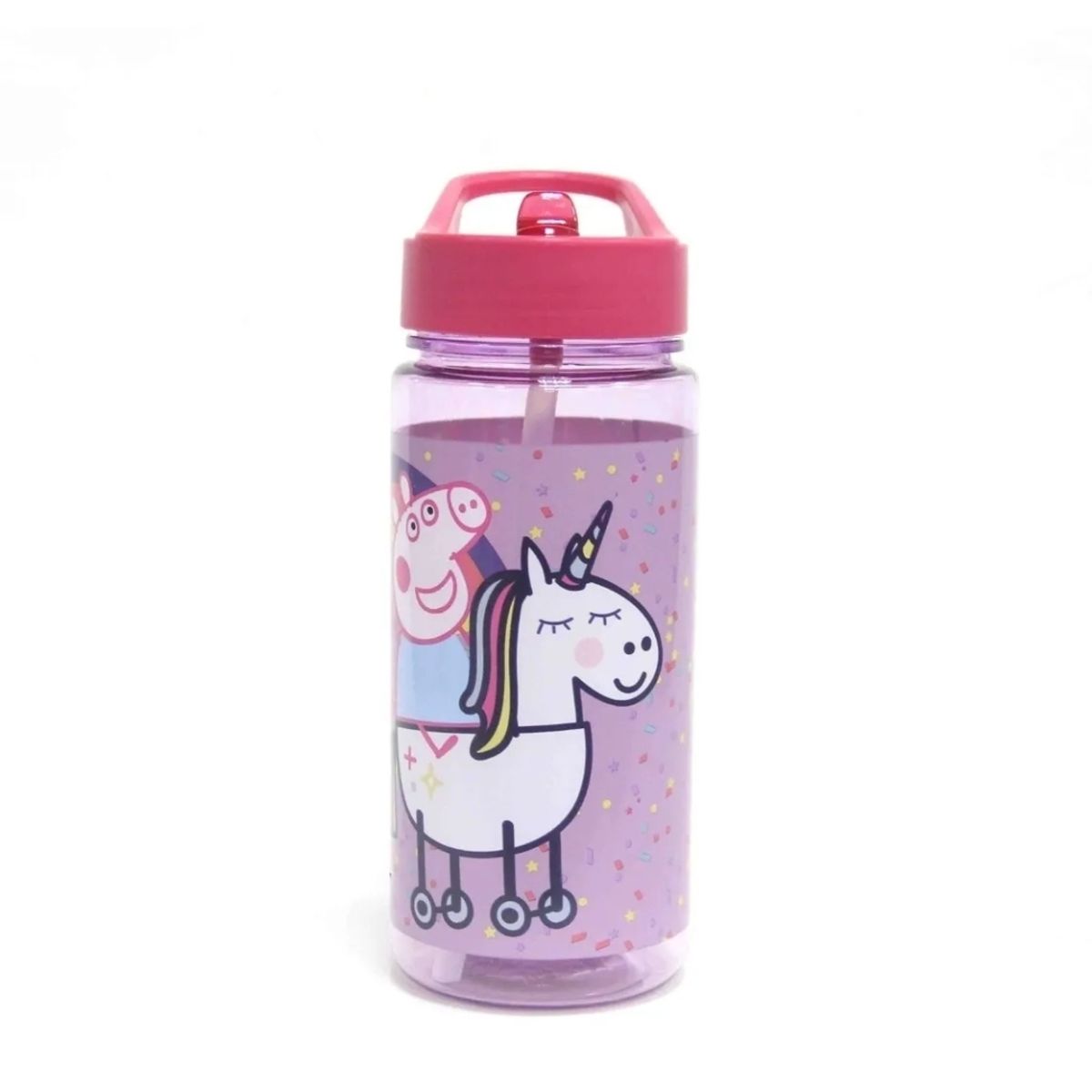 INTEC - Botella infantil con bombilla 500 ml Peppa pig