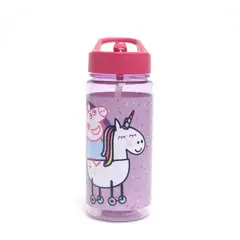 INTEC - Botella infantil con bombilla 500 ml Peppa pig