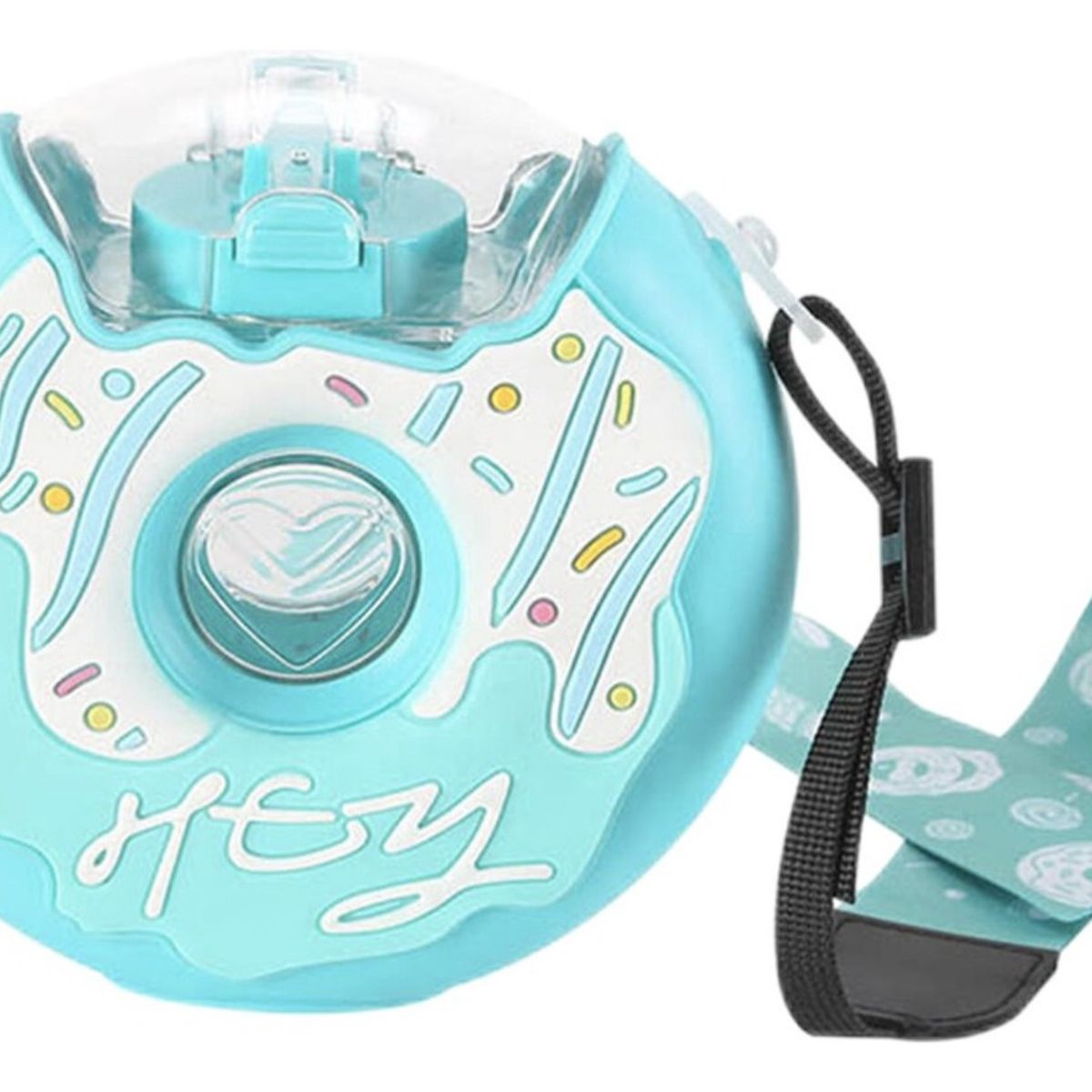 SANTU HOME & DECO - Botella Antiderrame Niño Infantil Donuts 380 ml Azul