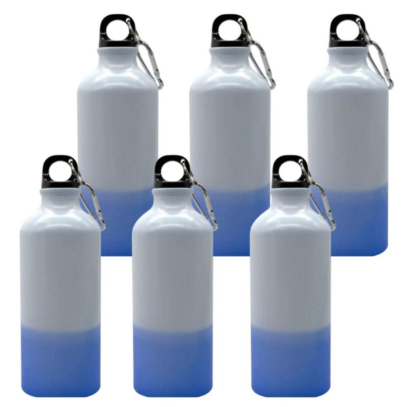 GENERICO - Pack por 6 Botellas Mágicas Sublimables Blanco a Azul 600 ml