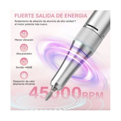 Imagen 2 del producto Pulidor De Uñas Esmeril Profesional Drill Portátil 45000 Rpm
