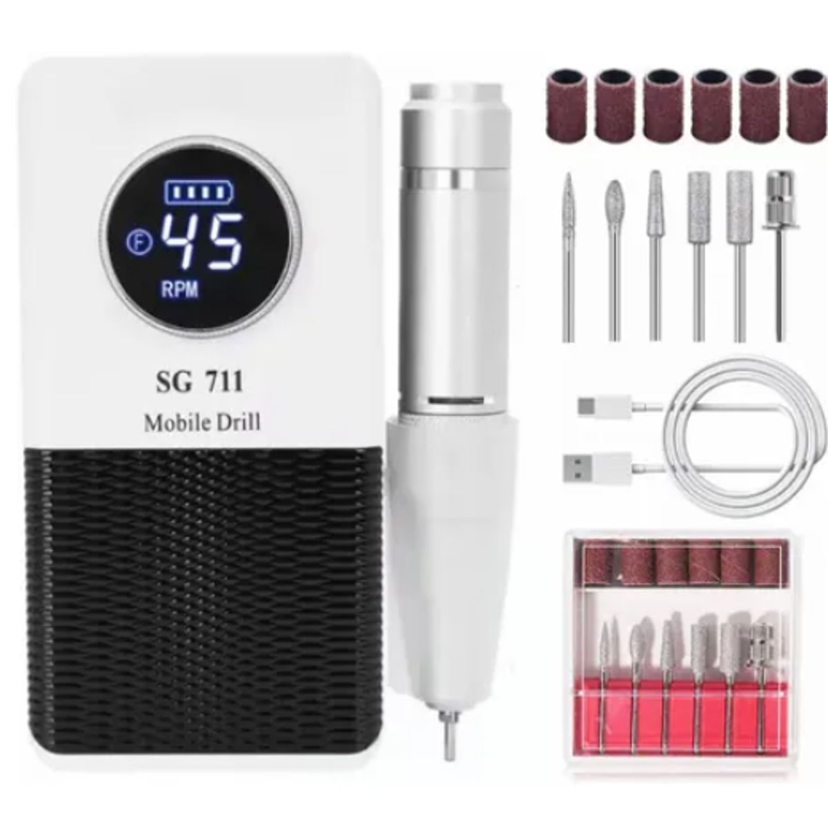 GENERICO - Pulidor De Uñas Esmeril Profesional Drill Portátil 45000 Rpm