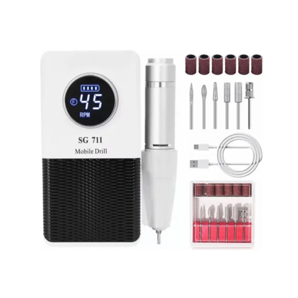 GENERICO - Pulidor De Uñas Esmeril Profesional Drill Portátil 45000 Rpm