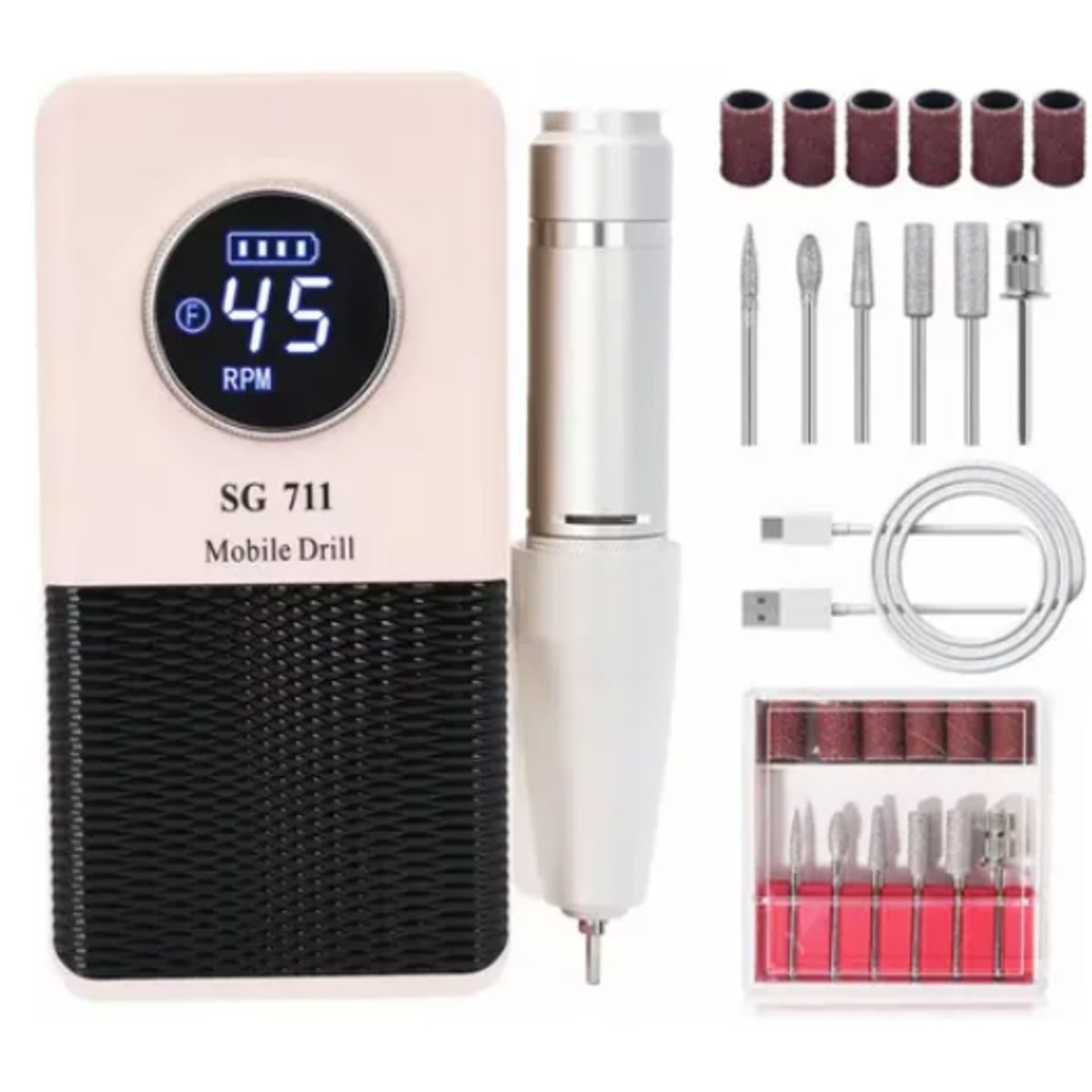 GENERICO - Pulidor De Uñas Esmeril Profesional Drill Portátil 45000 Rpm