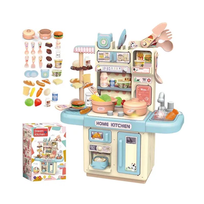 GENERICO - Cocina de juguete Kitchen 32 piezas juego para niñas y niños celeste